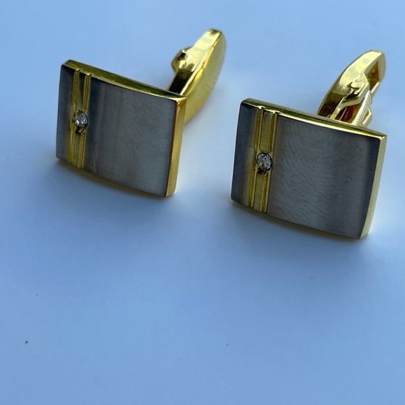 Cuff Links Gold/Silver Tone Fashion Cuff Links Men Jewelry New - Picture 9 of 10